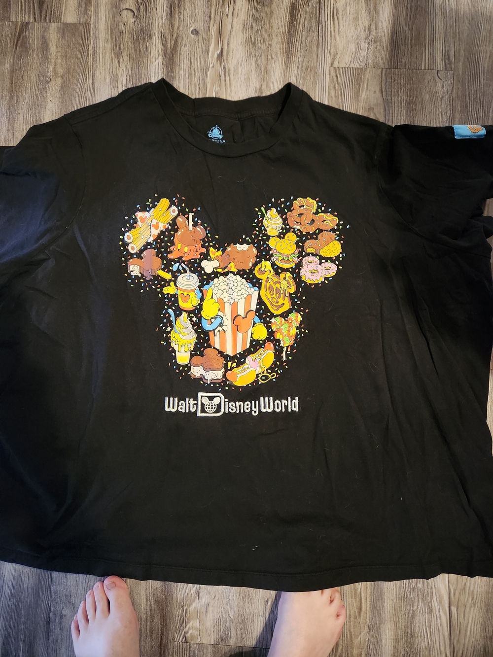 Disney Black Tee with Light Blue Logo Print